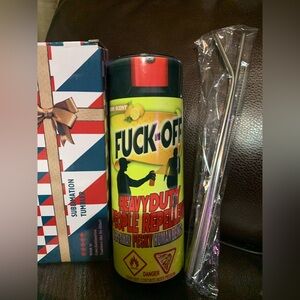 Handmade Funny Tumbler stainless steel metal straws and cleaning brush